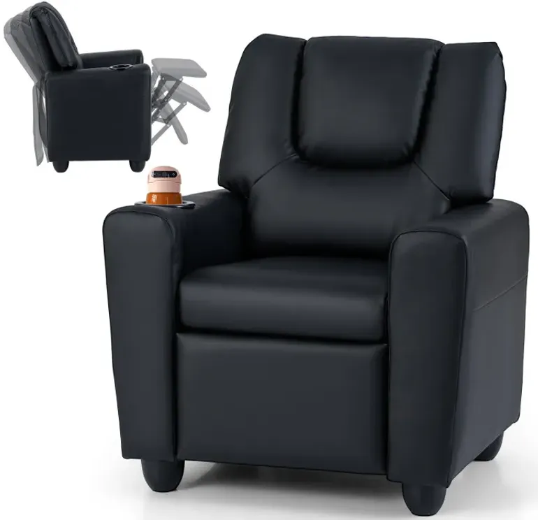 Children's PU Leather Recliner Chair with Front Footrest