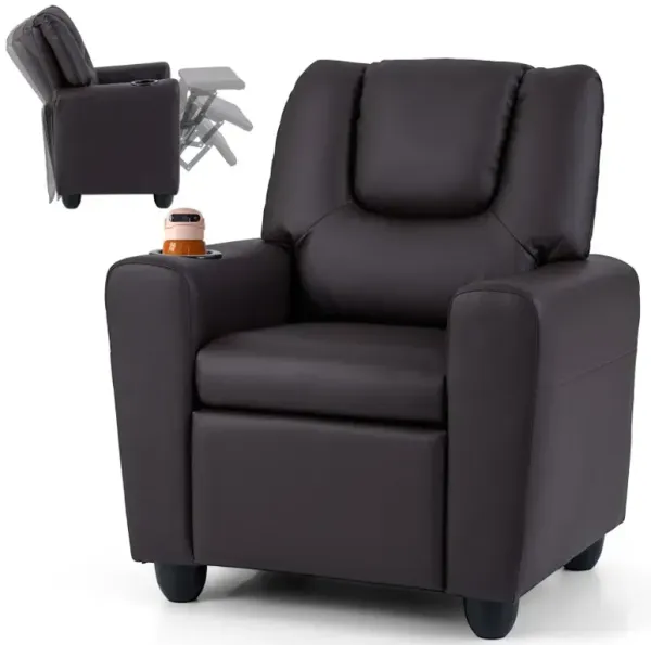 Children's PU Leather Recliner Chair with Front Footrest