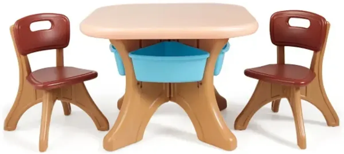 Kids Activity Table and Chair Set Play Furniture with Storage