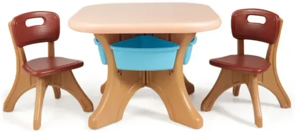 Kids Activity Table and Chair Set Play Furniture with Storage