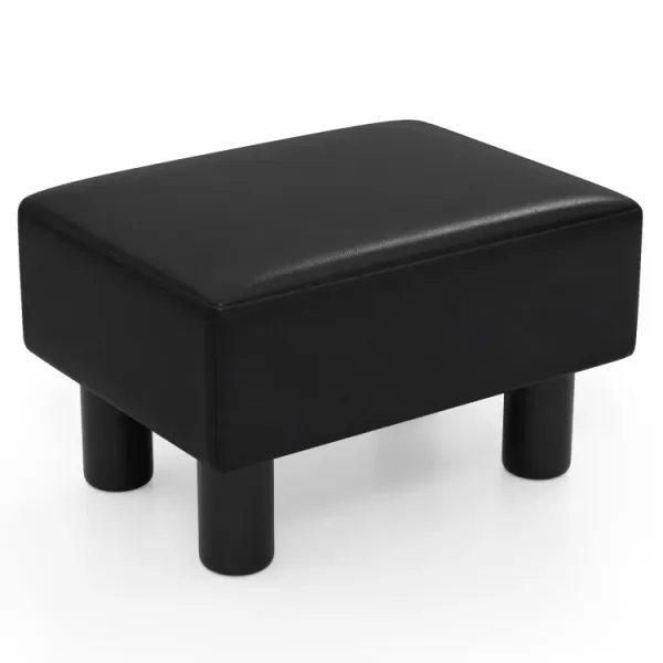 Small PU Leather Rectangular Seat Ottoman Footstool
