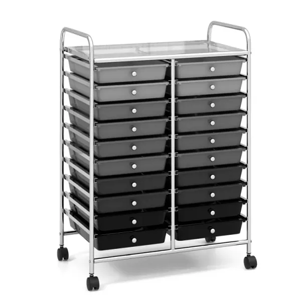 20 Drawers Rolling Storage Cart Studio Organizer