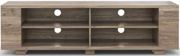 Wooden TV Stand with 8 Open Shelves for TVs up to 65 Inch Flat Screen