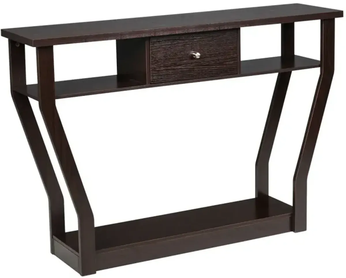 Console Hall Table with Storage Drawer and Shelf