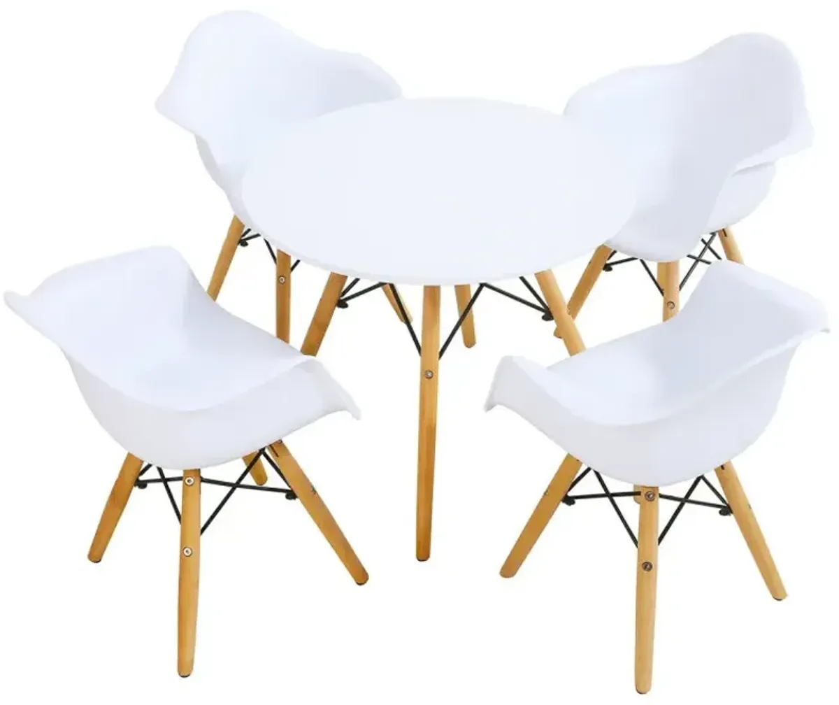 5 Pieces Kids Mid-Century Colorful Table Chair Set