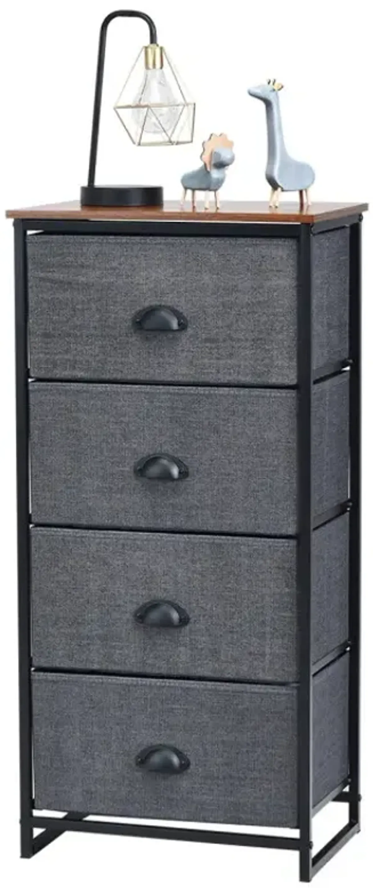 Dresser Storage Tower with Fabric Drawers and Sturdy Steel Frame