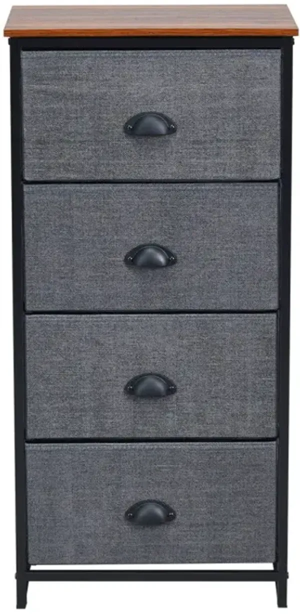 Dresser Storage Tower with Fabric Drawers and Sturdy Steel Frame