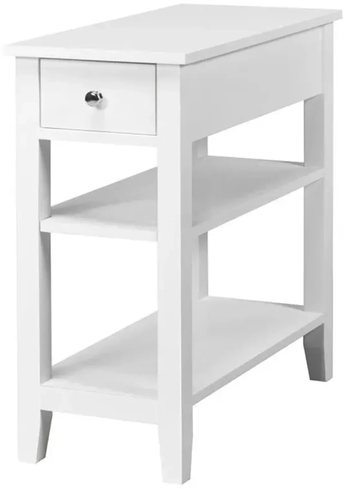 3-Tier End Table with Drawer slideway and Double Shelves