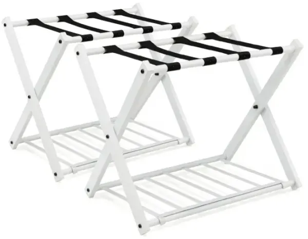 Set of 2 Folding Metal Luggage Rack Suitcase