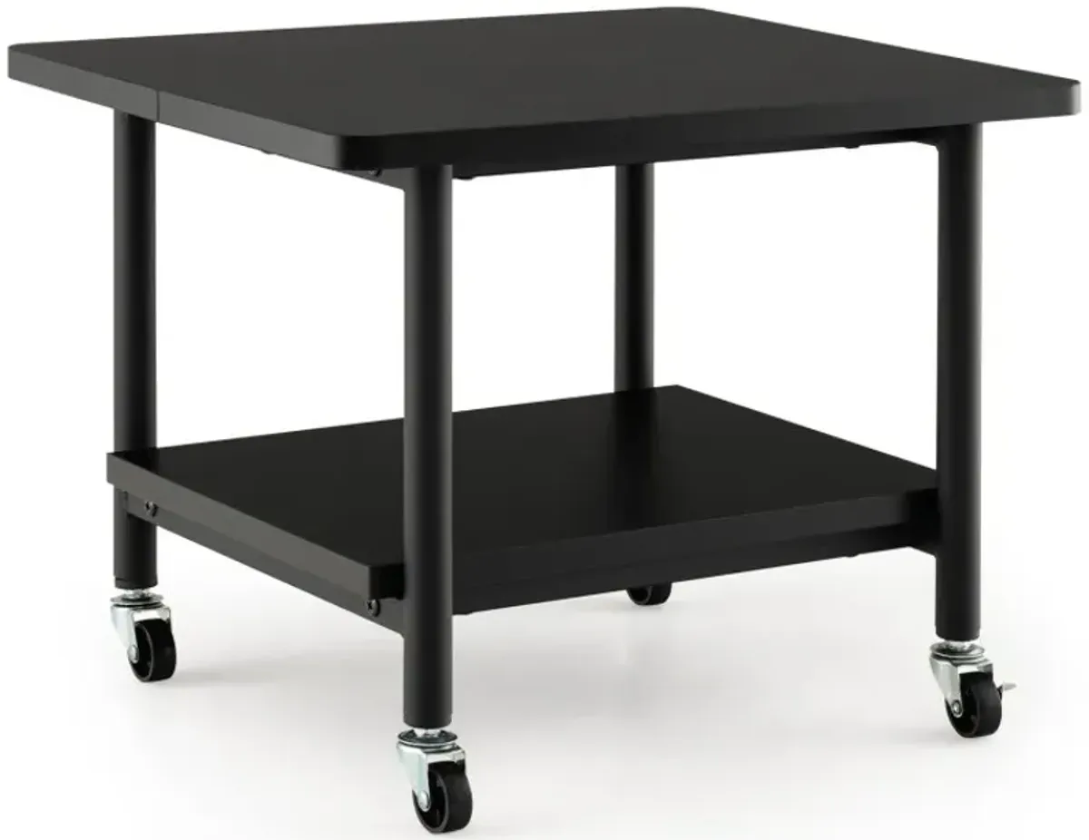 Under Desk Printer Stand with Storage Shelf and Lockable Wheels