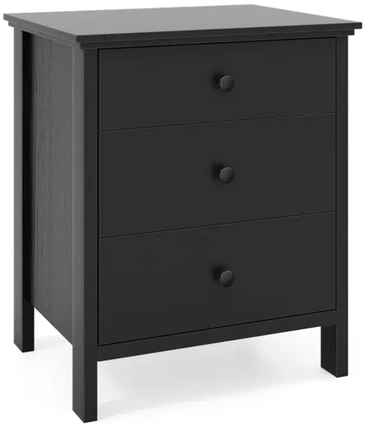 3-Drawer Wooden Nightstand Modern Bedside Table