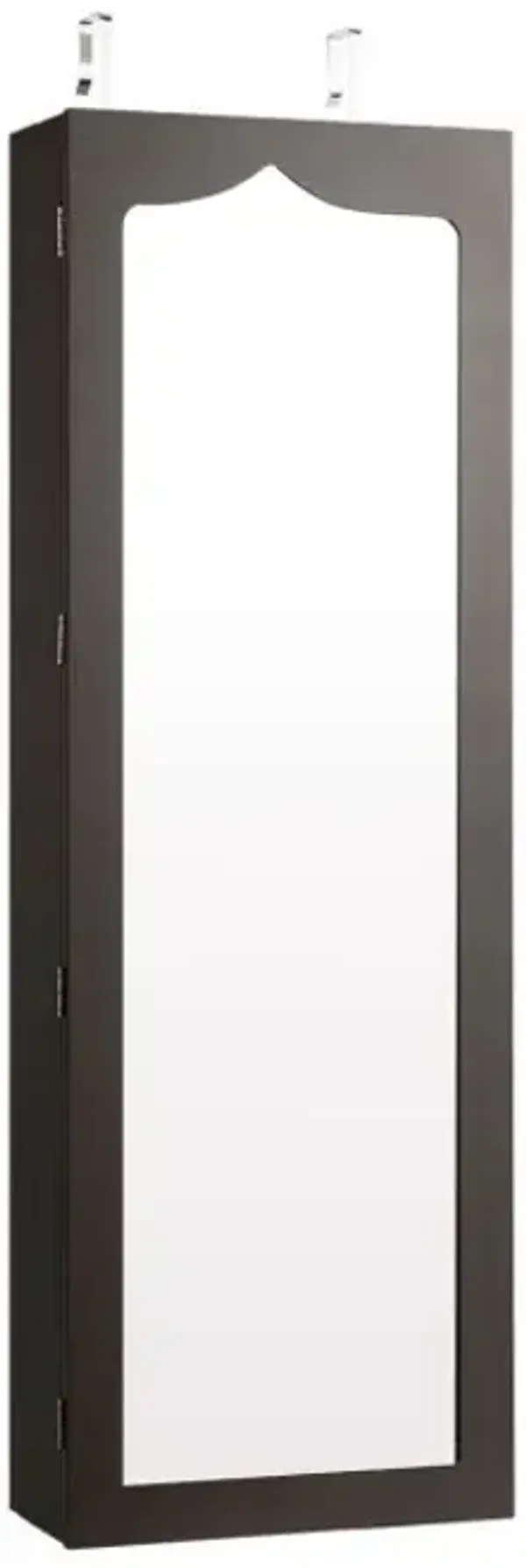 Lockable Wall Mounted Mirror Jewelry Armoire with 5 LEDs and 6 Drawers