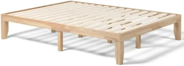 14 Inch Queen Size Rubber Wood Platform Bed Frame with Wood Slat Support