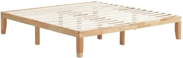 14 Inch King Size Rubber Wood Platform Bed Frame with Wood Slat Support