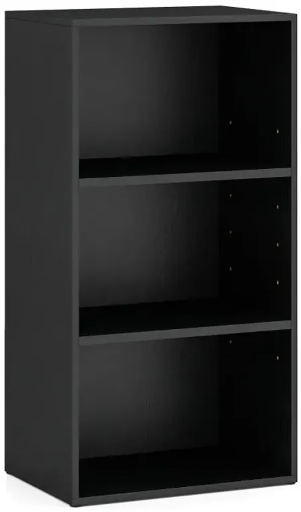 3-Tier Cube Bookcase with Adjustable Shelves for Home Office