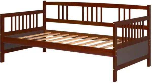 Modern Twin Size Daybed Frame with Wooden Slats Support