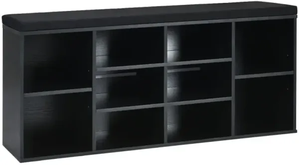 10-Cube Organizer Shoe Storage Bench with Cushion for Entryway