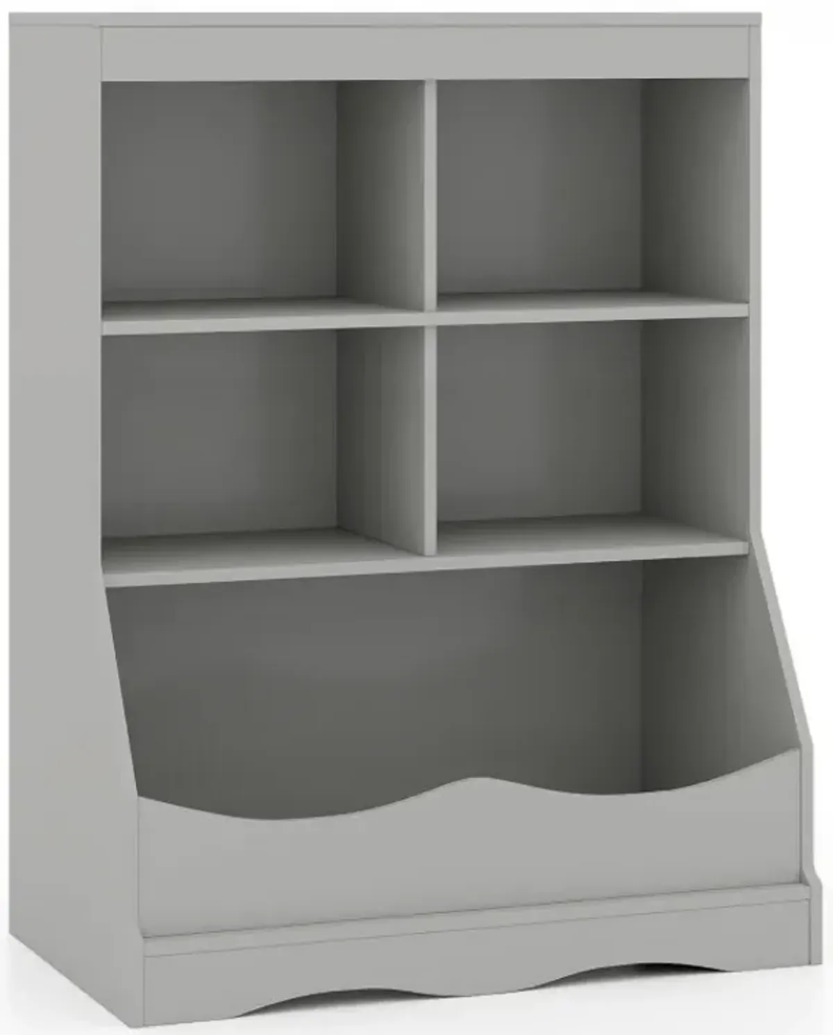 3-Tier kids Multi-Functional Bookcase with 5 Open Storage Compartments