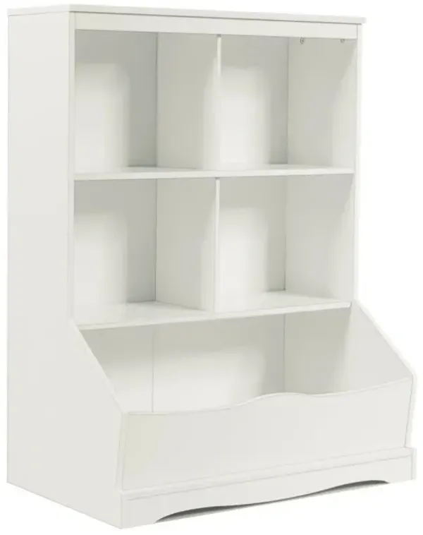 3-Tier kids Multi-Functional Bookcase with 5 Open Storage Compartments