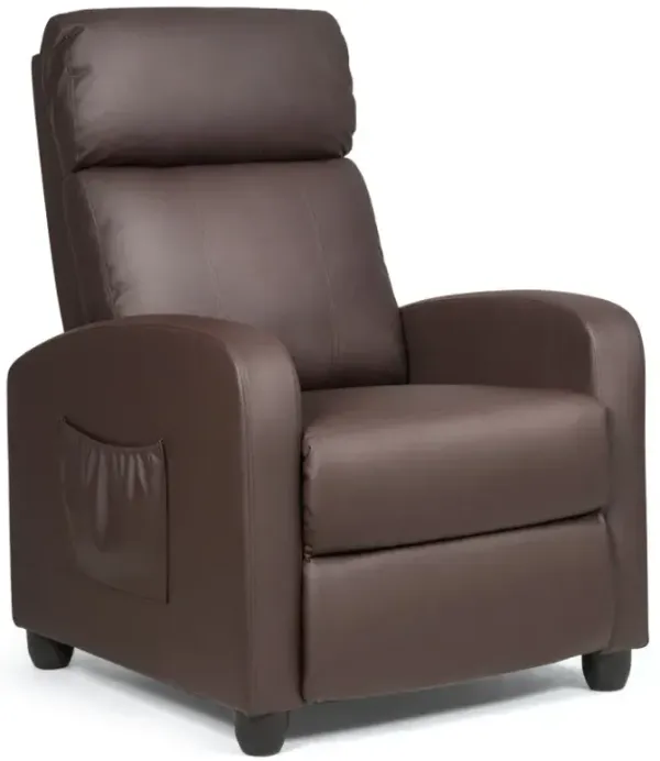 Recliner Massage Wingback Single Chair with Side Pocket