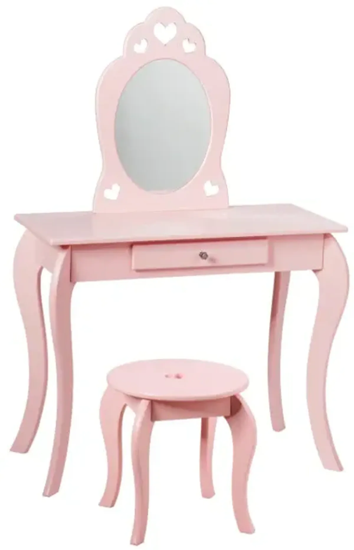Kids Princess Makeup Dressing Play Table Set with Mirror