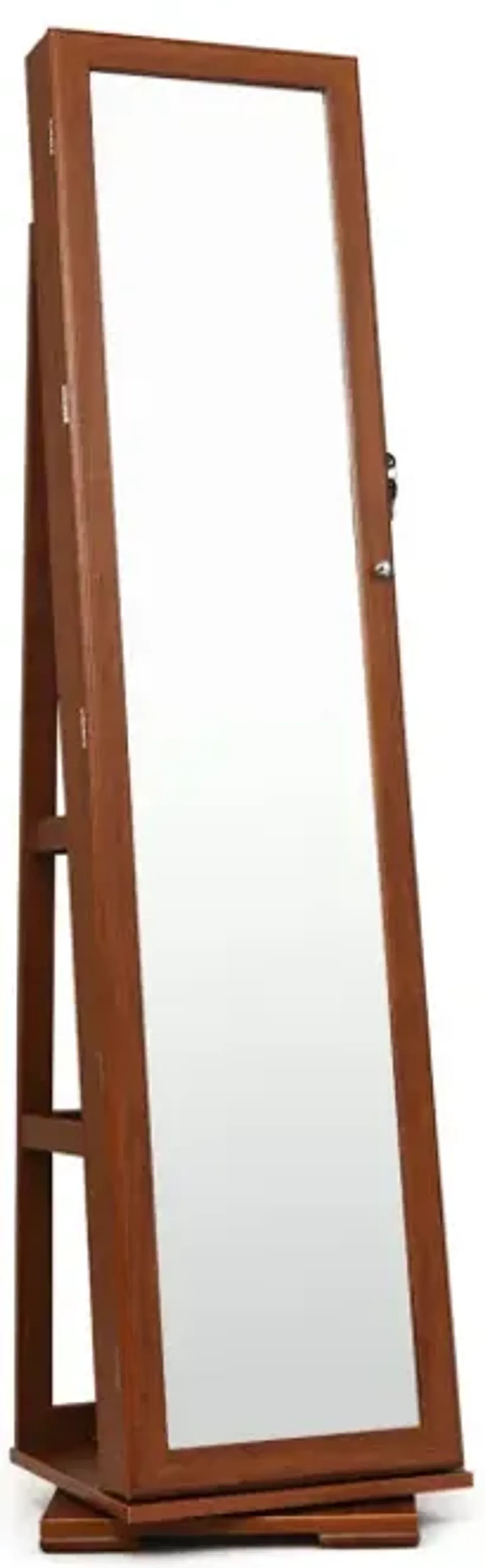 360° Rotatable 2-in-1 Lockable Jewelry Cabinet with Full-Length Mirror