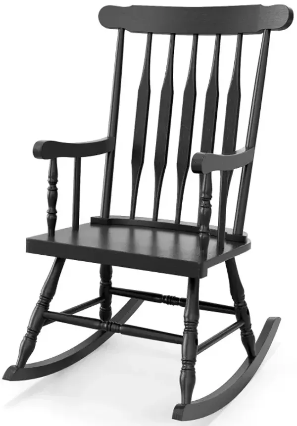 Rocking Chair with Solid Wooden Frame for Garden and Patio