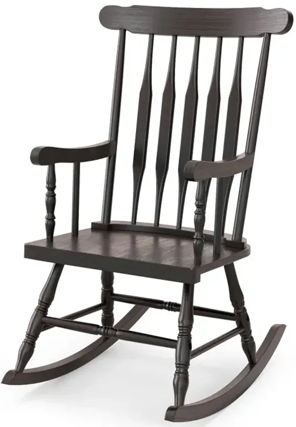 Rocking Chair with Solid Wooden Frame for Garden and Patio
