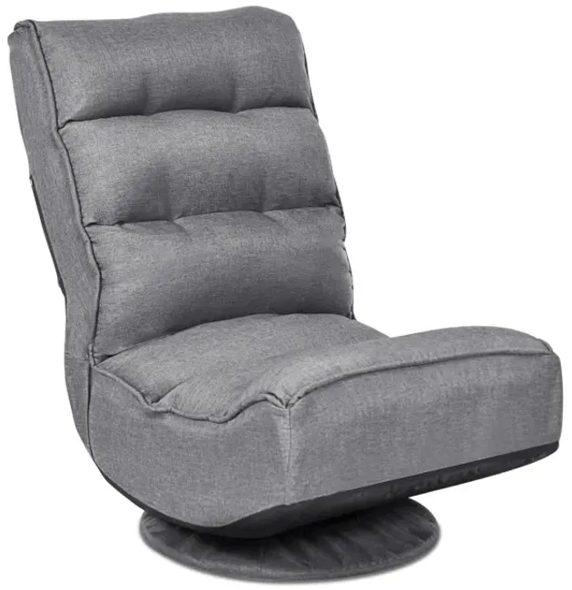 360-Degree Swivel Folding Floor Gaming Chair with Adjustable Backrest