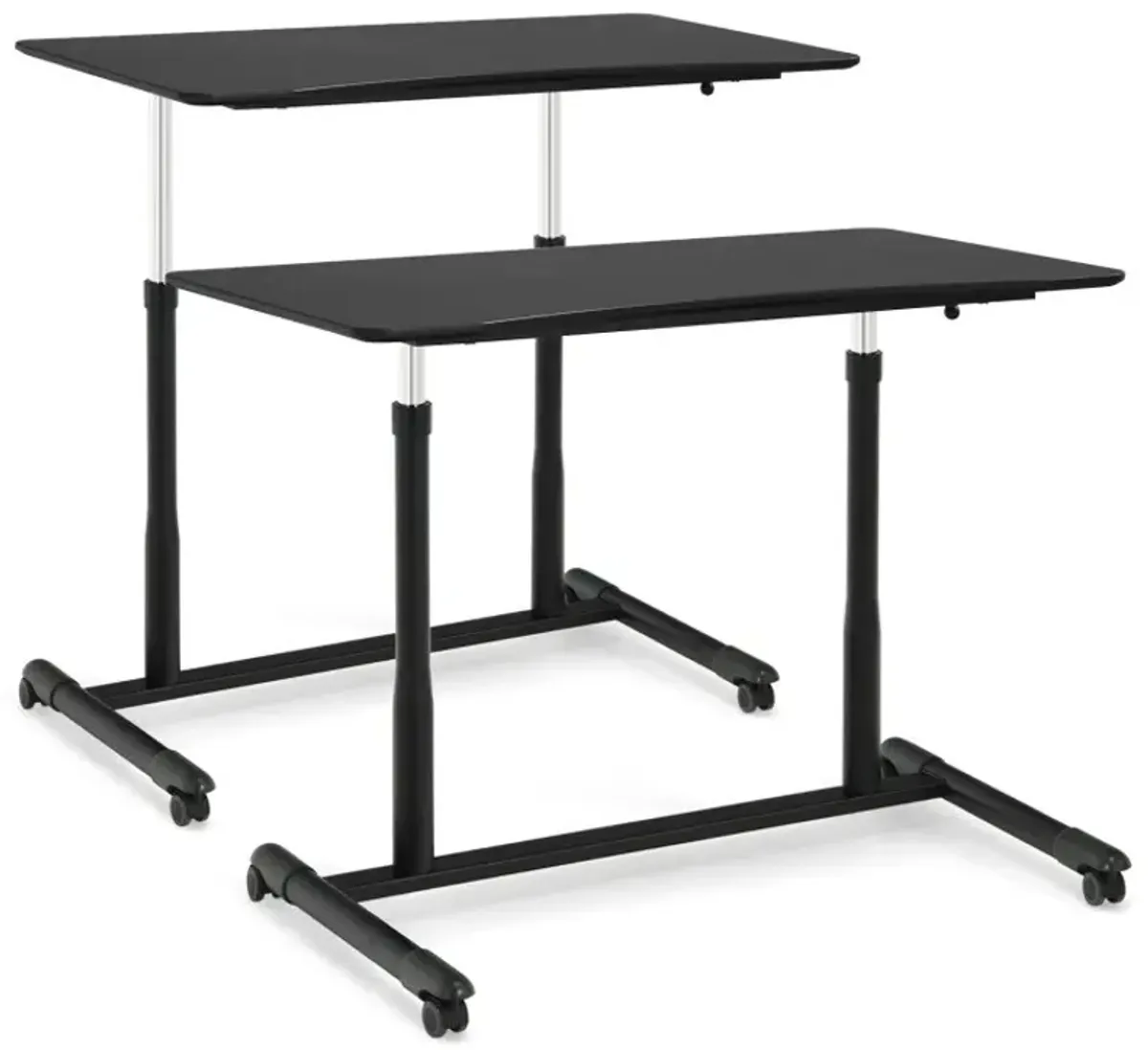 Height Adjustable Computer Desk Sit to Stand Rolling Notebook Table