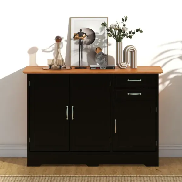 Buffet Server Storage Cabinet with 2-Door Cabinet and 2 Drawers
