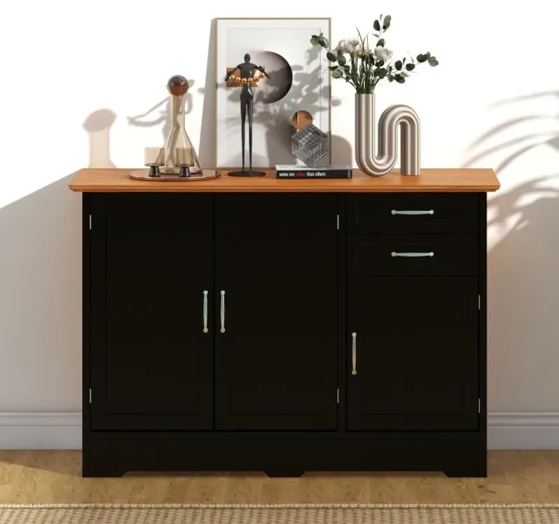 Buffet Server Storage Cabinet with 2-Door Cabinet and 2 Drawers