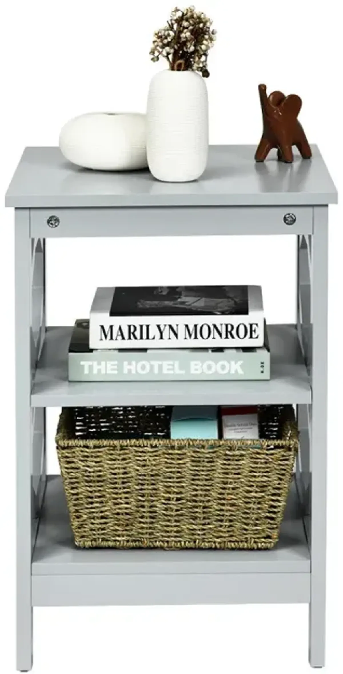 2 Pieces 3-Tier End Table with Stable Structure for Living Room