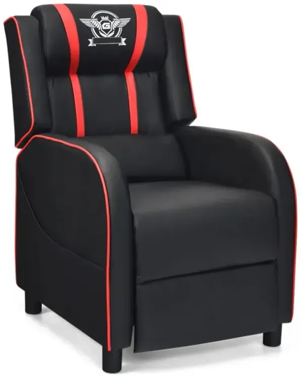 Massage Gaming Recliner PU Leather Chair with Footrest