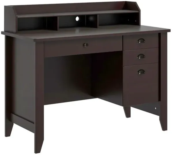 Vintage Computer Desk with Storage Shelves and 4 Drawers