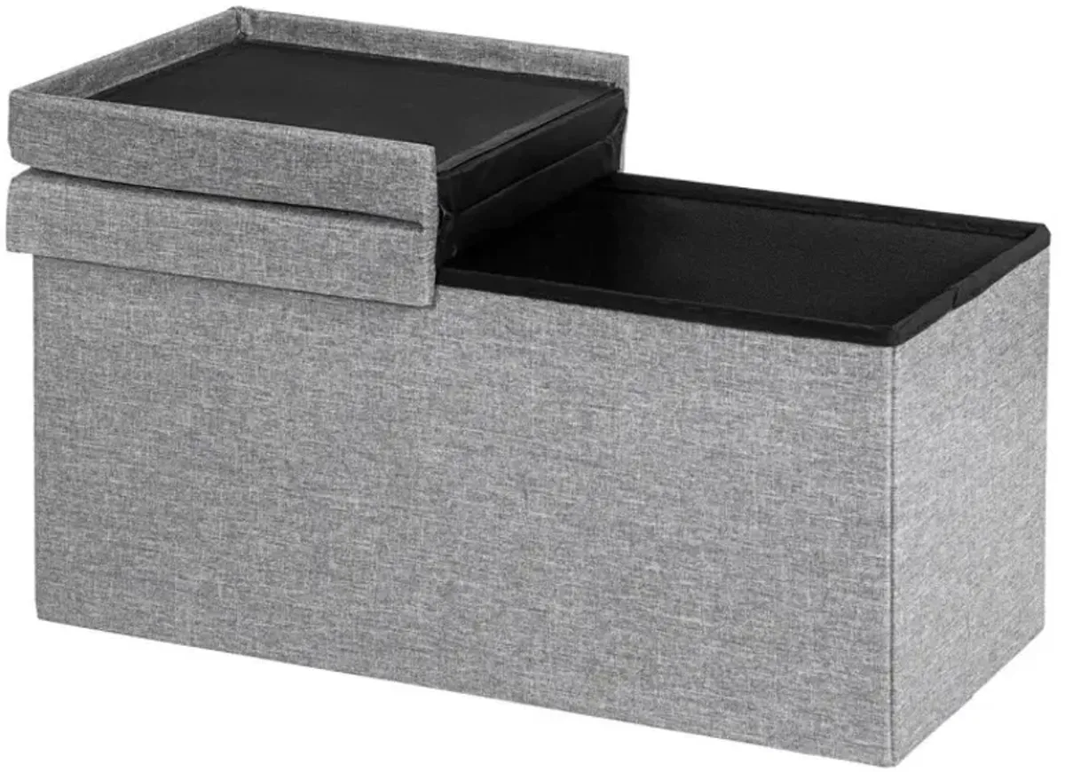 30 Inch Folding Storage Ottoman with Lift Top