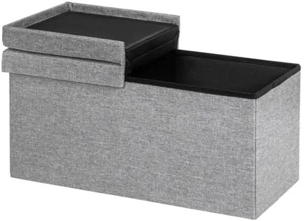 30 Inch Folding Storage Ottoman with Lift Top