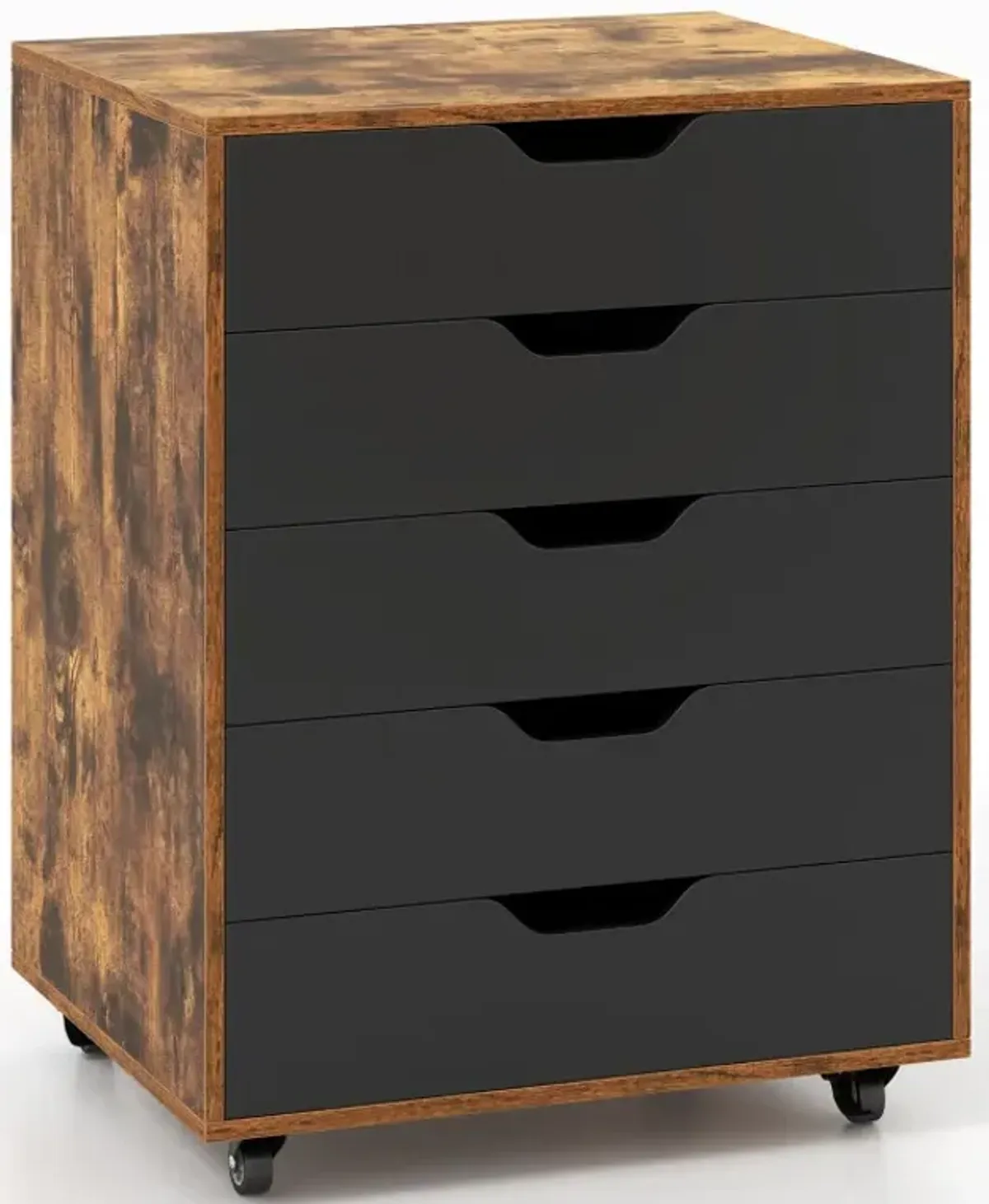 5 Drawer Mobile File Cabinet with Wheels for Living Room