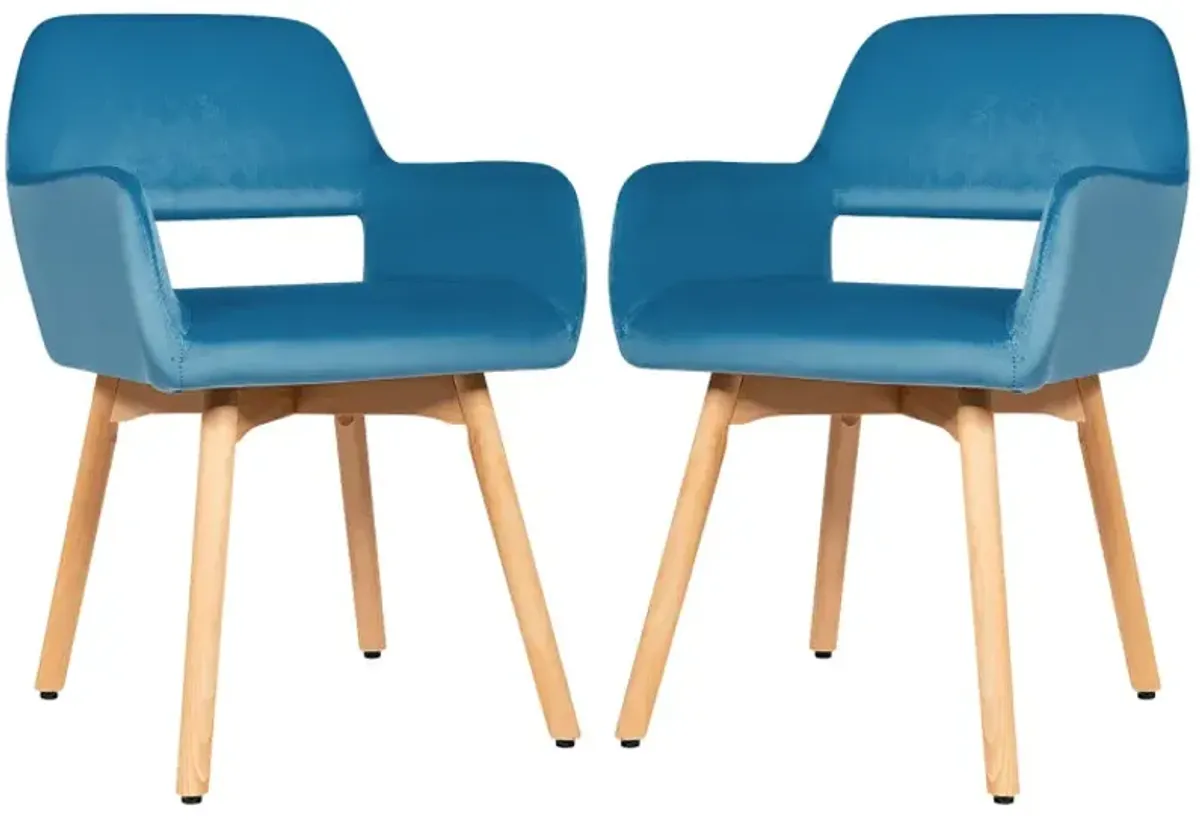 2 Pieces Modern Upholstered Accent Armchairs Set