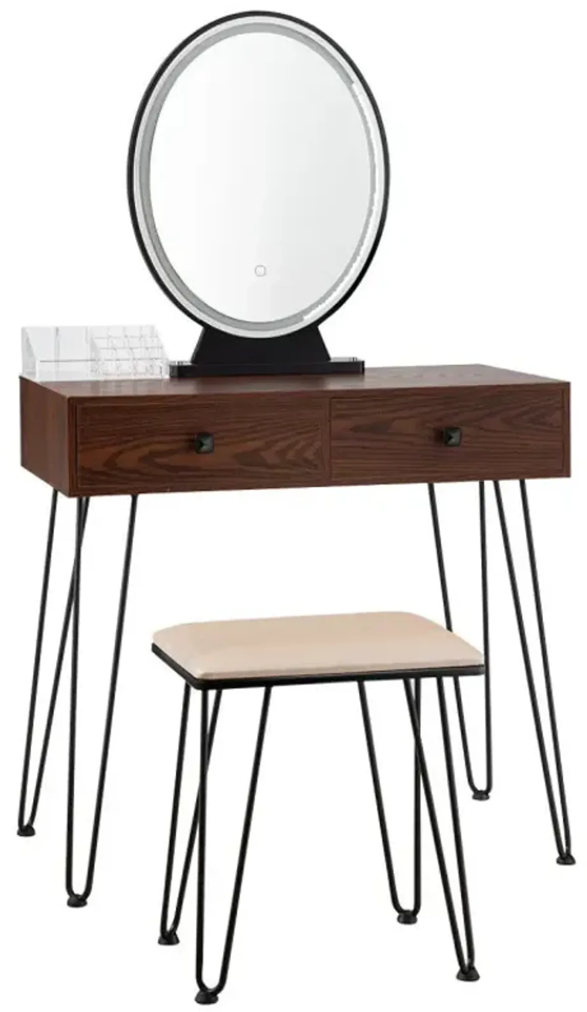 Industrial Makeup Dressing Table with 3 Lighting Modes