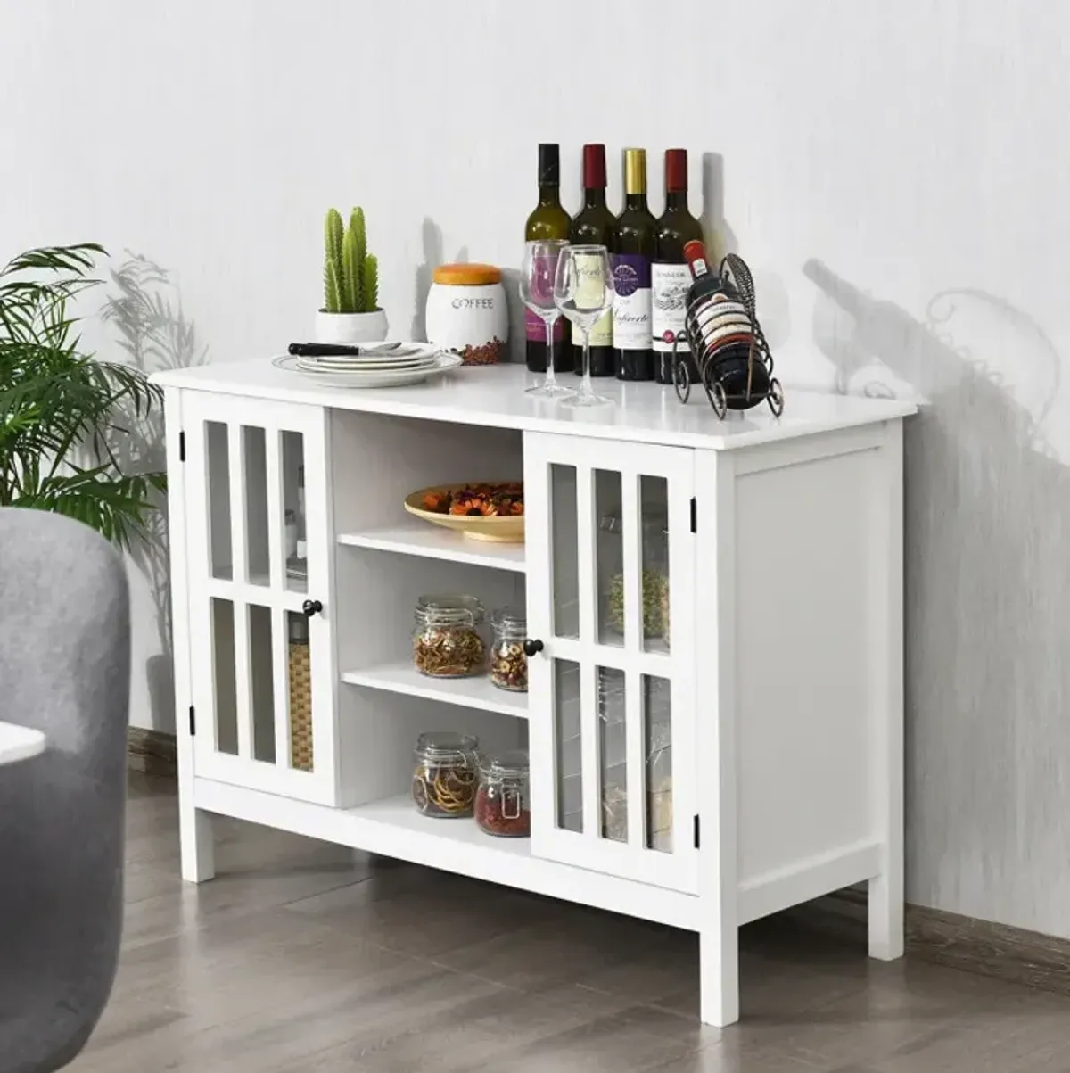 Wooden TV Stand Console Cabinet for 50 Inches TV