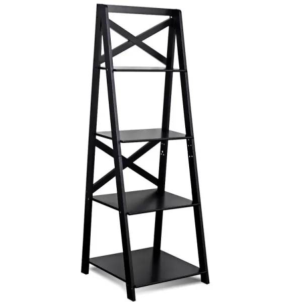 4-Tier Leaning Free Standing Ladder Shelf Bookcase Display Shelf
