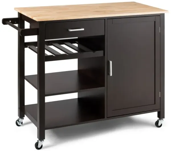 Kitchen Island Cart Rolling Serving Cart Wood Trolley
