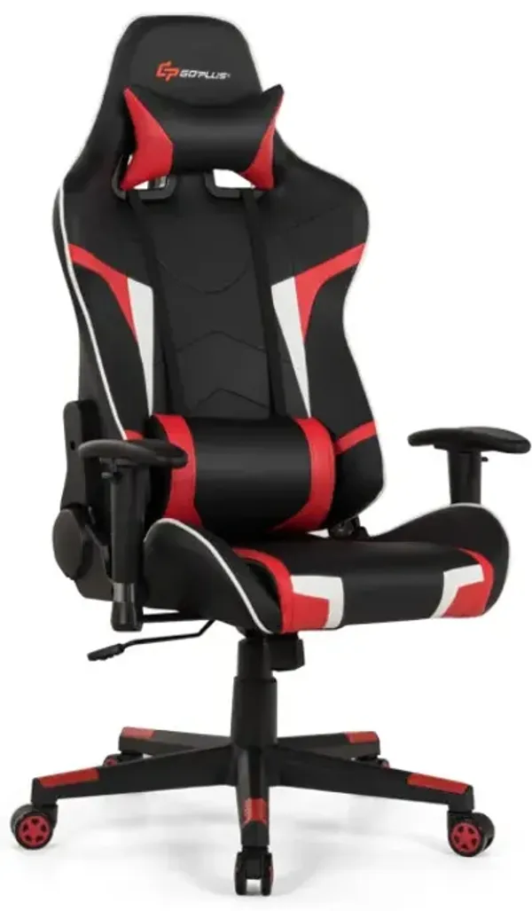 Reclining Swivel Massage Gaming Chair with Lumbar Support
