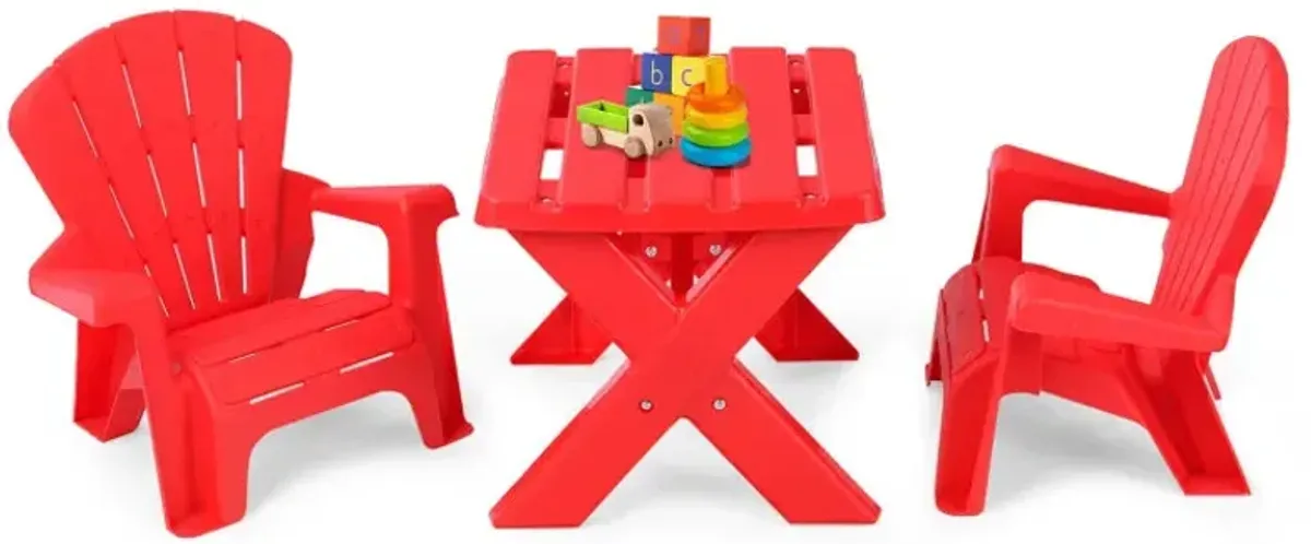 3-Piece Plastic Children's Play Table Chair Set