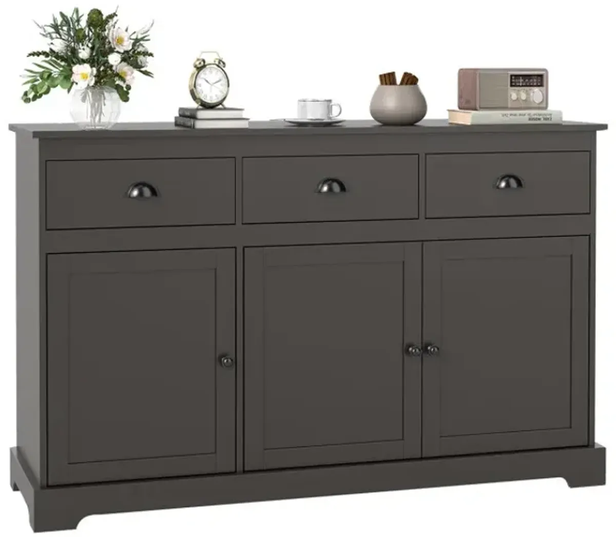 3 Drawers Sideboard Buffet Storage with Adjustable Shelves