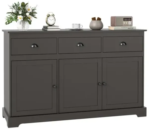 3 Drawers Sideboard Buffet Storage with Adjustable Shelves