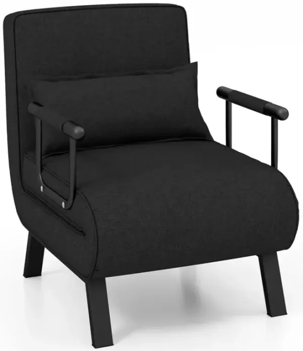 Folding 6 Position Convertible Sleeper Bed Armchair Lounge Couch with Pillow