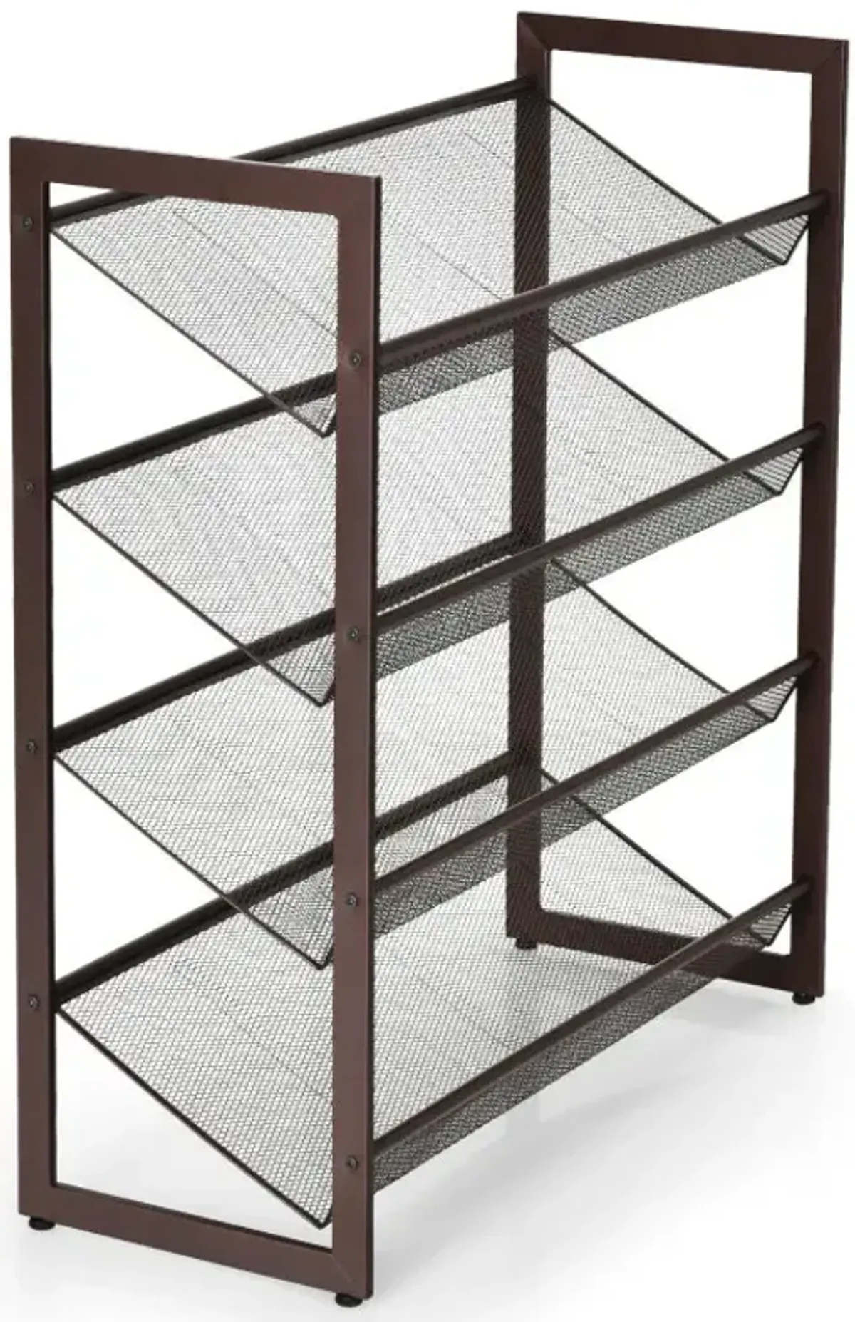 2/3/4 Tiers Flat and Slant Metal Shoe Rack for Entryway Hallway