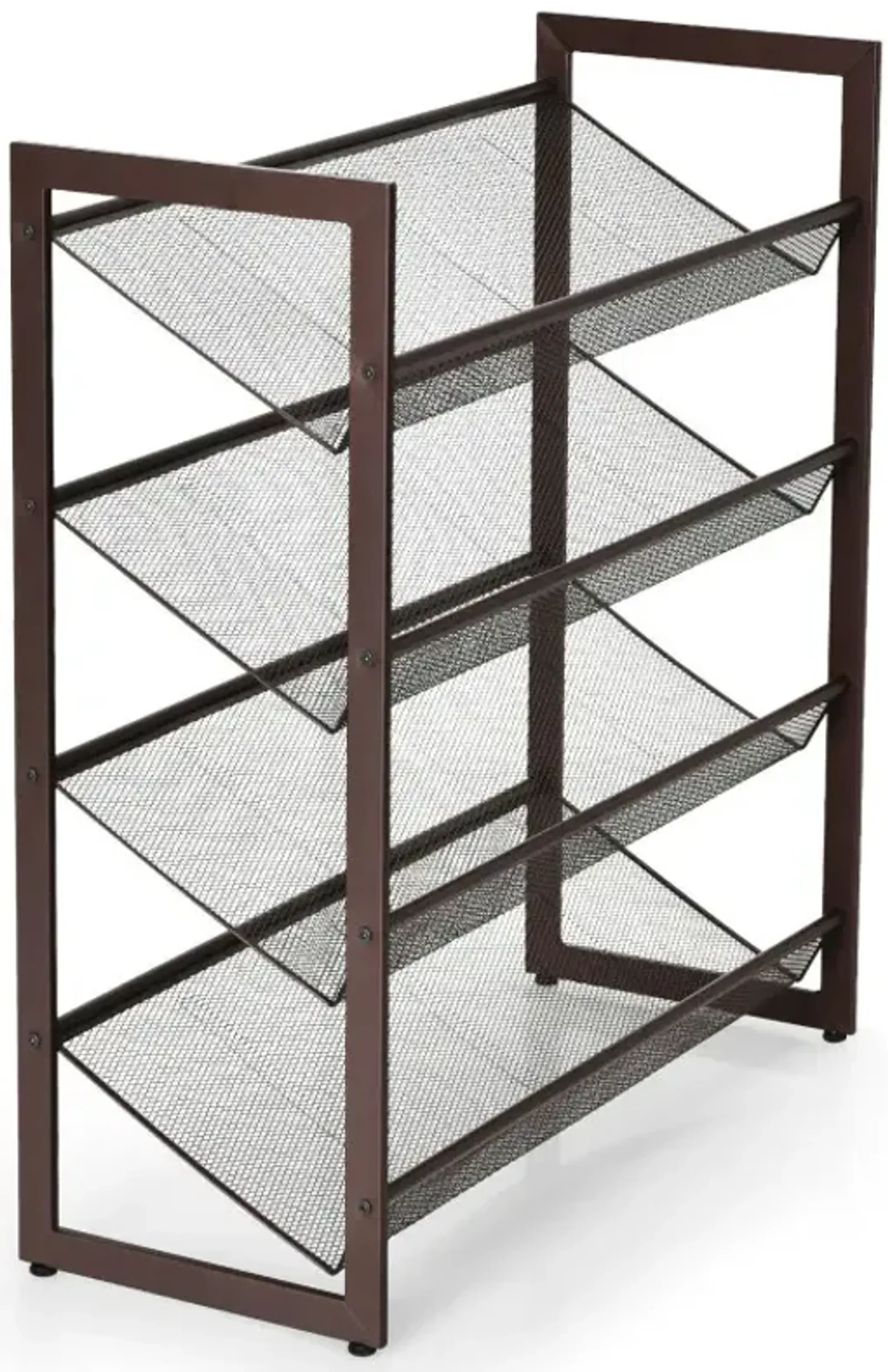 2/3/4 Tiers Flat and Slant Metal Shoe Rack for Entryway Hallway